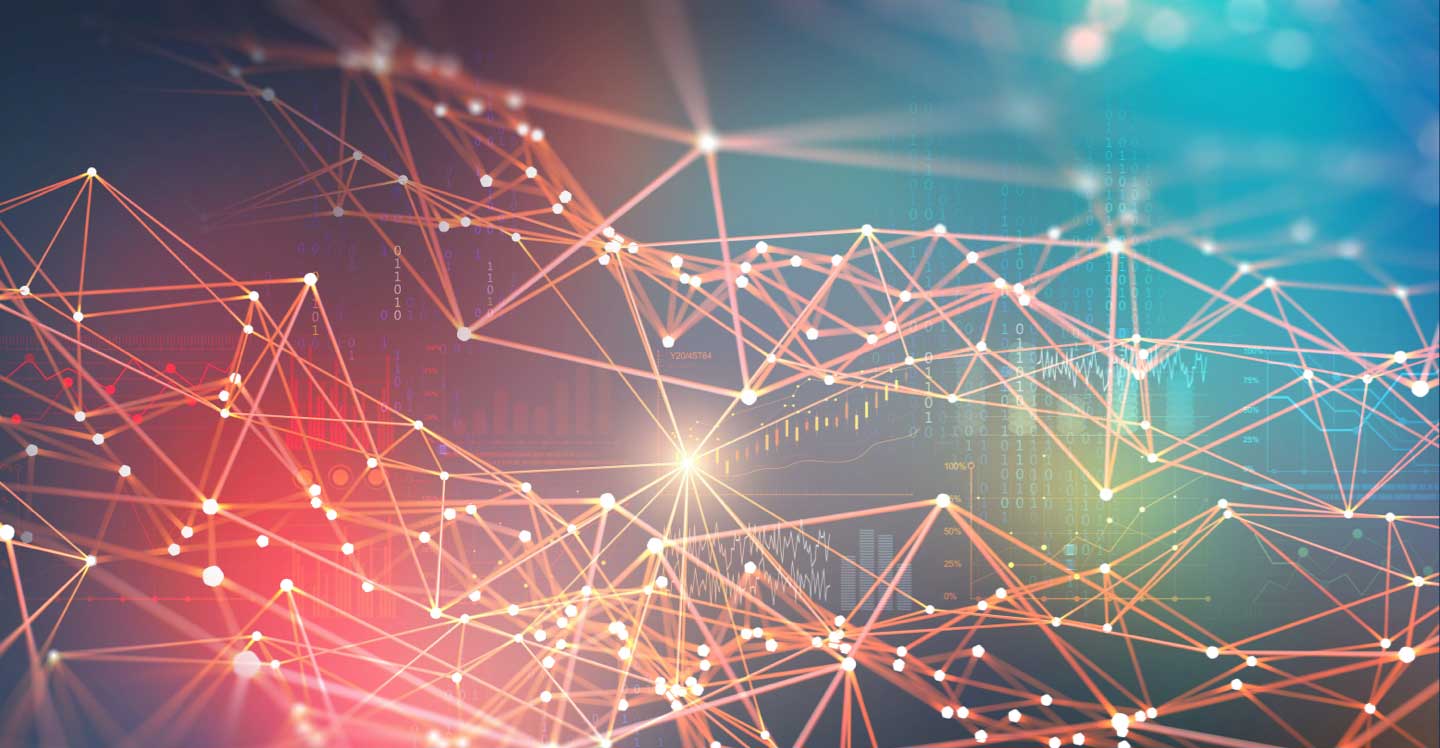 Neural network visualization of connected nodes